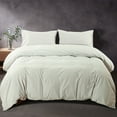 thumbnail image 1 of NTBAY 3 Pieces Washed Cotton King Duvet Cover Set, Breathable Zipper Closure Comforter Cover Set for Kids, White, 1 of 4