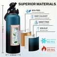 thumbnail image 2 of 40OZ Insulated Water Bottle with Auto Spout Lids, Straw Lids,Cold-48H & Hot-24H Vacuum Stainless Steel Insulated Water Bottle Thermo Hydro Bottle for Hiking Cycling, 2 of 9
