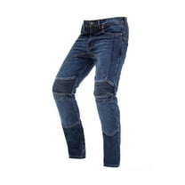 SKYLINEWEARS Men Motorcycle Riding Pants Denim Jeans Racing Cycling Pants with 4 Knee Hip Protective Armor Pads