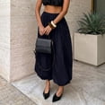 thumbnail image 2 of Palazzo Pants for Women Wide Leg Flowy Baggy Balloon Pants Women Elastic High Waist Pleated Barrel Harem Pants Fashion Vacation Lantern Joggers Black L, 2 of 10