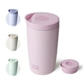 thumbnail image 1 of BOTTLE BOTTLE Taza de viaje aislada de 350ml, vaso de acero inoxidable para caf&eacute; de oficina con tapa a presi&oacute;n, mantiene el fr&iacute;o y el calor durante 6 horas(Rosa), 1 of 6