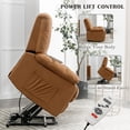 thumbnail image 4 of Resenkos Massage Recliner Chair, Electric Power Lift Recliner Chairs with Heat, Vibration, Side Pocket for Living Room, Bedroom, Light Brown, 4 of 10
