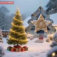 thumbnail image 2 of Metal Hanging Christmas Tree Wind Spinner - Star - Shaped Design with Intricate Rope Patterns & Embedded Lights for Garden Decor, 2 of 7