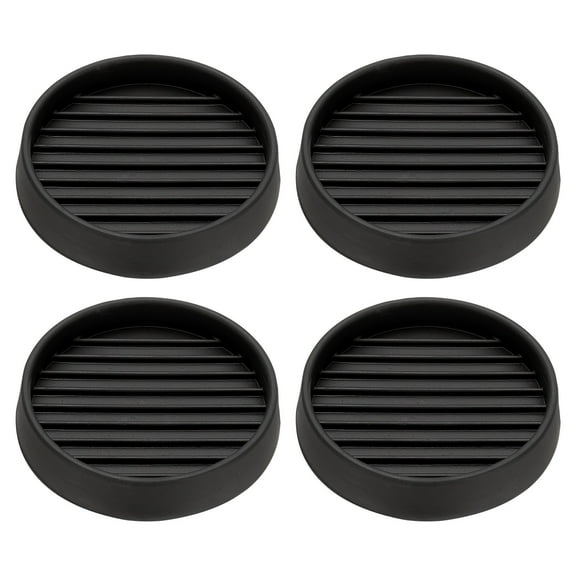 2.5" Non Slip Furniture Coasters, 4pcs Round Rubber Furniture Pads Caster Cups Furniture Feet Floor Protectors Bed Stopper for Hardwood Floors Table Sofa, Black