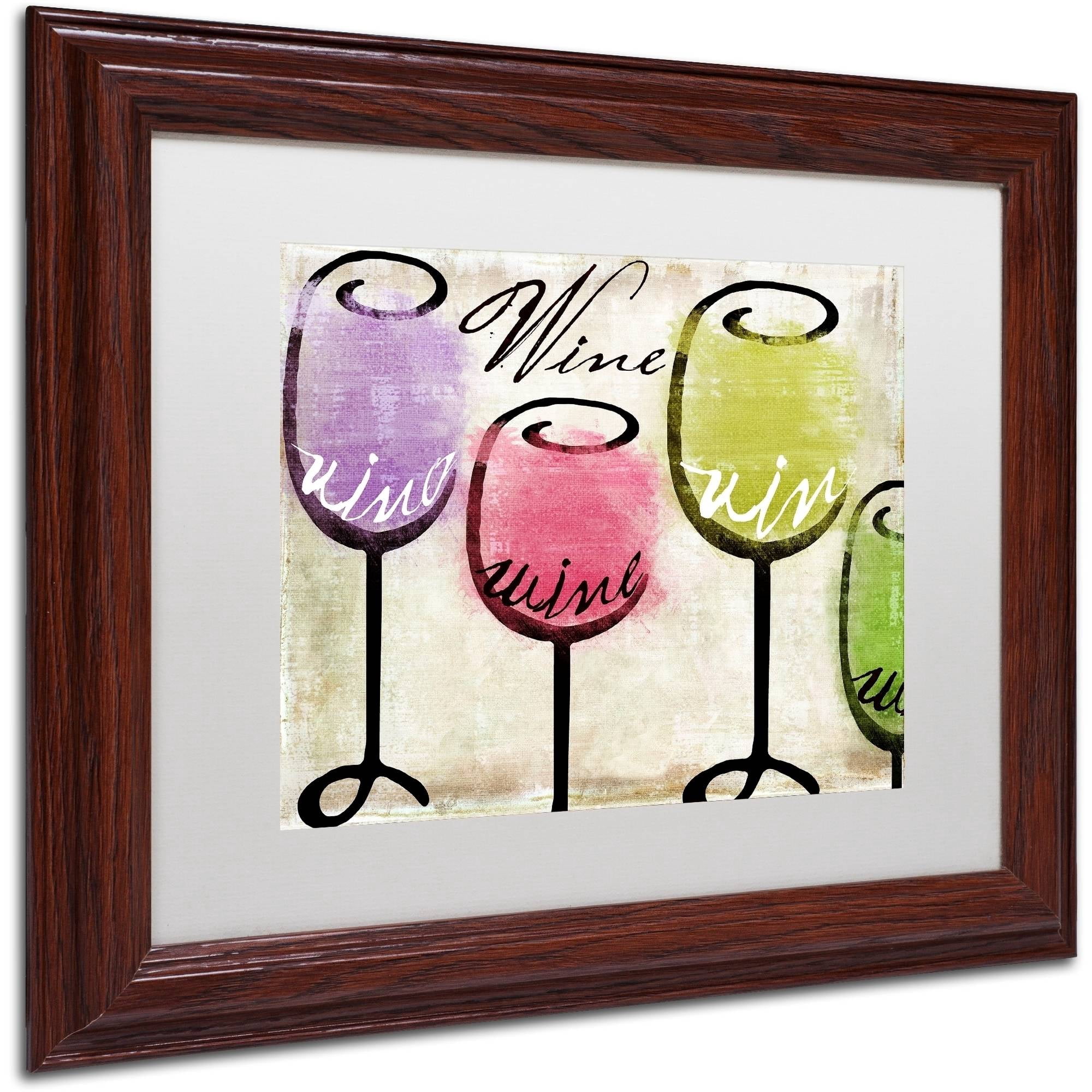Trademark Fine Art "Wine Tasting III" Canvas Art by Color Bakery White Matte, Wood Frame