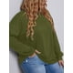 thumbnail image 5 of Camiseta mujer, Camiseta de manga larga para mujer Sudadera con hombros caídos Tallas grandes Casual Abody Verde/Grande, 5 of 7