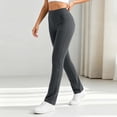 thumbnail image 5 of hoksml Women's High Waist Slim-Fit Flare Leg Pants, Stretch Yoga Trousers with Front and Back Pockets, 5 of 9