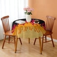 thumbnail image 3 of 60 Inch Round Lace Tablecloth Water Resistant Washable, Fire Hot Print, 3 of 5