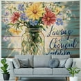 thumbnail image 4 of Patifu Flowers Mason Jar Tapestry Wall Hanging Unique Style Graphic Tapestries Home Wall Decor Art for Living Room Bedroom Apartment Farmhouse Dorm 40x30inch, 4 of 6
