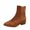 Brown, variant on Bmisegm Lace up Boots for Women Flat Ladies Fashion Solid Color Suede Pointed Side Zipper Thick Heel Short Boots Boots for Women Brown 8