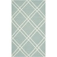 thumbnail image 4 of SAFAVIEH Dhurrie Skyler Geometric Diamonds Wool Area Rug, Light Blue/Ivory, 6' x 6' Square, 4 of 10