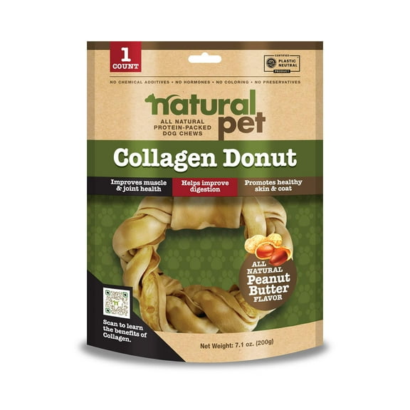 Natural Pet Peanut Butter Flavored Collagen Donut For Dogs