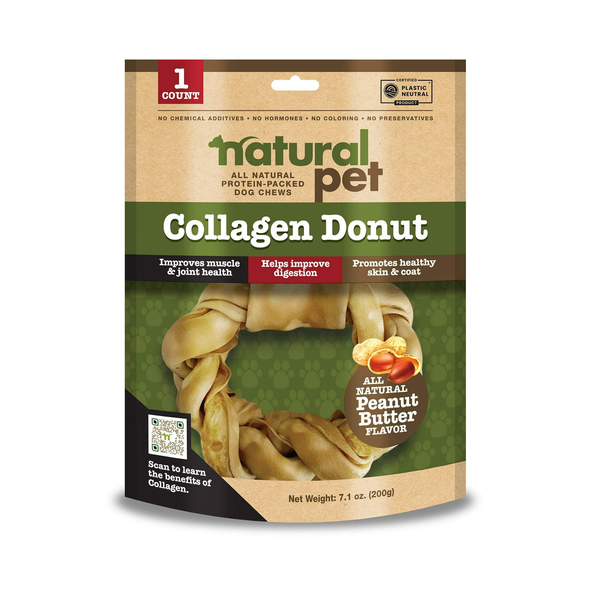 Natural Pet Peanut Butter Flavored Collagen Donut For Dogs