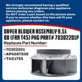 thumbnail image 3 of Whole Parts Commercial Dryer Blower Assembly 9.51 OD (Fan T45) PKG Part# 70302201P - Replacement and Compatible with Some Huebsch, Speed Queen, Unimac, IPSO and Cissell Dryers, 3 of 7