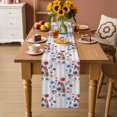 thumbnail image 2 of 4th of July Table Runner 72 Inches, Independence Day Floral Grey Striped Bed Runner Dresser Scarves Tabletop for Indoor Outdoor Parties/Ceremony/Banquet, 14" x 72", 2 of 9
