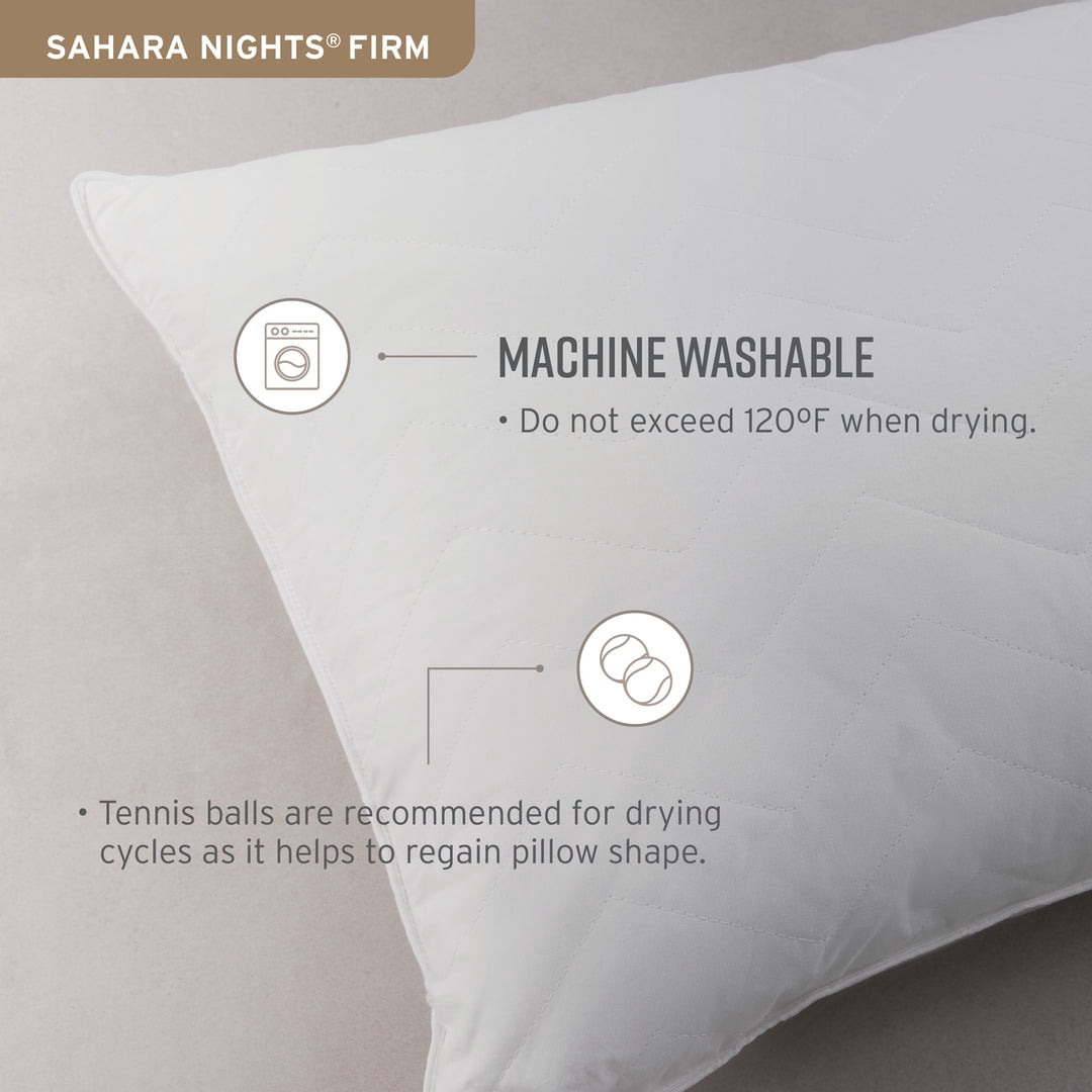 Sobel Westex: Hotel Sahara Nights Firm Pillow for Adults | Microfiber Side Sleeper | 300TC 100% Cotton Case | Hotel and Resort Quality |  Soft, Machine Washable, Hotel Quality, Queen (1 Pack)