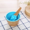 thumbnail image 2 of Yoloke Ice Cream Bowl & Spoon Set - Lovely Design for Festive Parties, Kids' Gifts, and Everyday Use - Reusable, Stackable, Food-Grade Plastic(Blue), 2 of 4