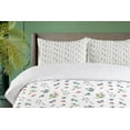 thumbnail image 4 of Ambesonne Floral Duvet Cover Sets, Watercolor Roses Leaf, 2-Queen, Laurel Green White, 4 of 6