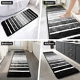 thumbnail image 3 of Findosom Bathroom Rugs Set of 3,Absorbent Non-Slip Machine Washable Bath Rugs, Microfiber Quick Dry Bath Mats for Bathroom Floor Tub Shower Bedroom Kitchen,18"x26"+18"x48"+U Shape 20"x24" Black, 3 of 9