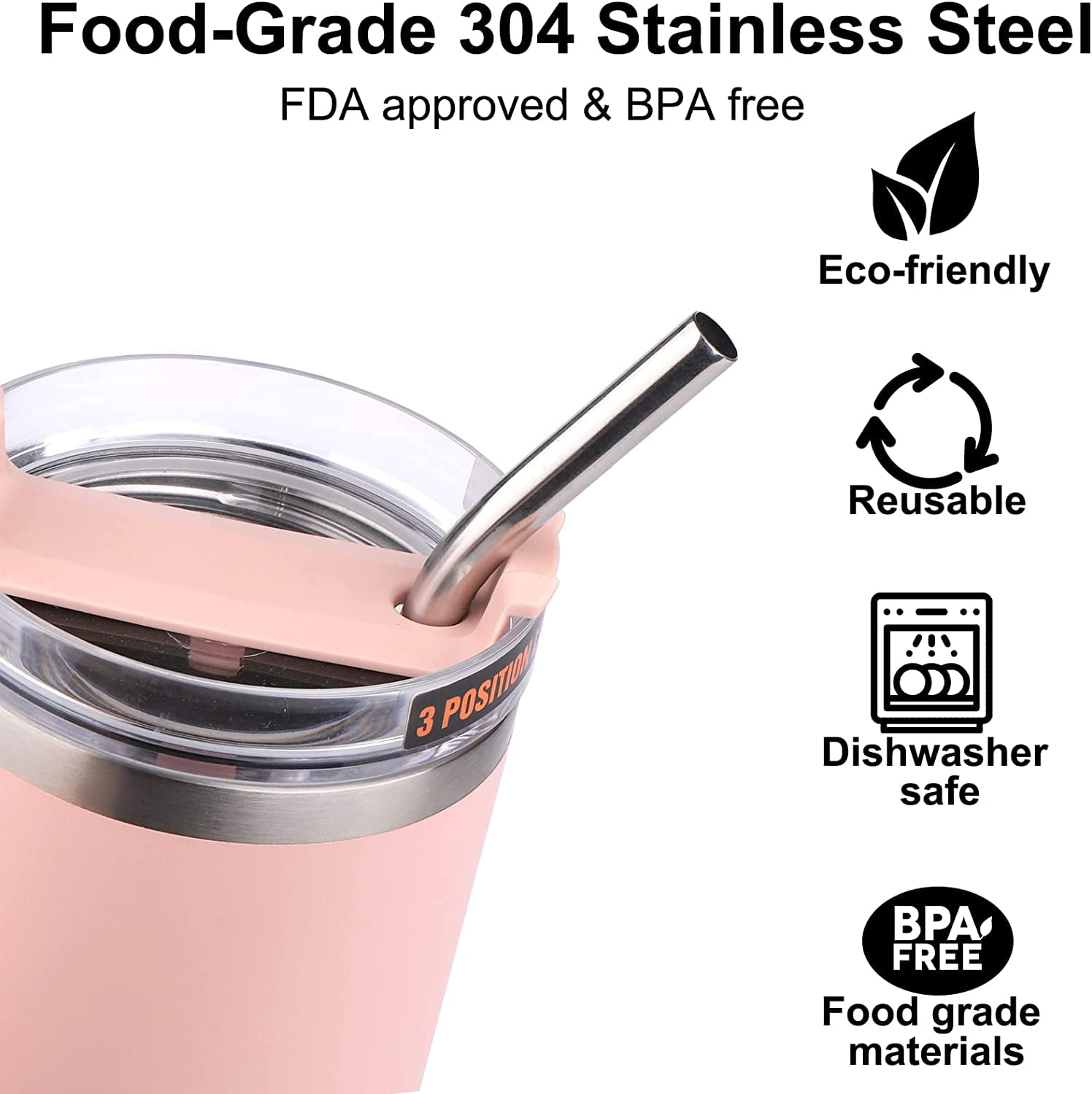 TRIANU 6 Pack Stainless Steel Straw Replacement 40 oz for Stanley Adventure  Travel Tumbler, Reusable Straws with Cleaning Brush & Bag Compatible with  Stanley 40oz Stanley Cup Tumbler 