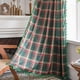 thumbnail image 1 of Nvzi Cotton Linen Tartan Curtains with Tassels Christmas Plaid Window Drapes Rod Pocket(Green,59x102), 1 of 5