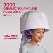 Red by Kiss 3000 Ceramic Tourmaline Professional Hood Dryer, 4 Heat Settings Blow Dryer for Home & Salon, Height Adjustable Convenient Big Hood Size Extra Coverage (1875 Wattage)