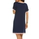 thumbnail image 4 of Vestido de dormir con cuello en V, camisas de noche de algodón de manga corta, vestido de dormir suave para mujer, claridad notable, 4 of 6