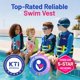 thumbnail image 3 of Chaleco de natación HeySplash para niños pequeños, chaqueta flotante con correa de seguridad, 3 of 7