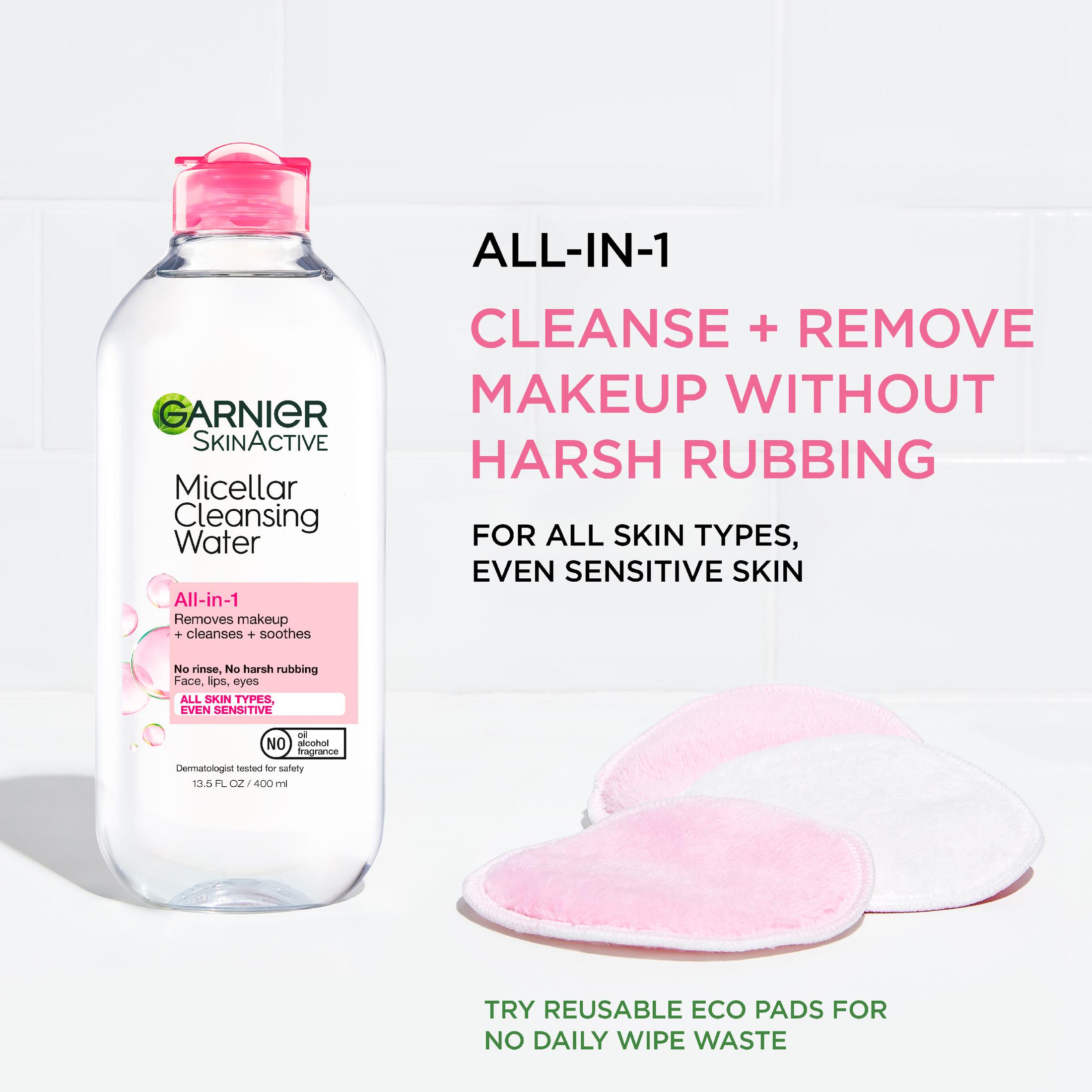 Garnier SkinActive Micellar Cleansing Water All in 1 Makeup Remover Cleanses, 13.5 fl oz - image 4 of 10