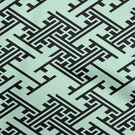 oneOone Cotton Jersey Light Blue Fabric Geometric Sewing Material Print Fabric By The Yard 58 Inch Wide