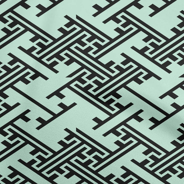 oneOone Cotton Cambric Light Blue Fabric Geometric Sewing Material Print Fabric By The Yard 42 Inch Wide