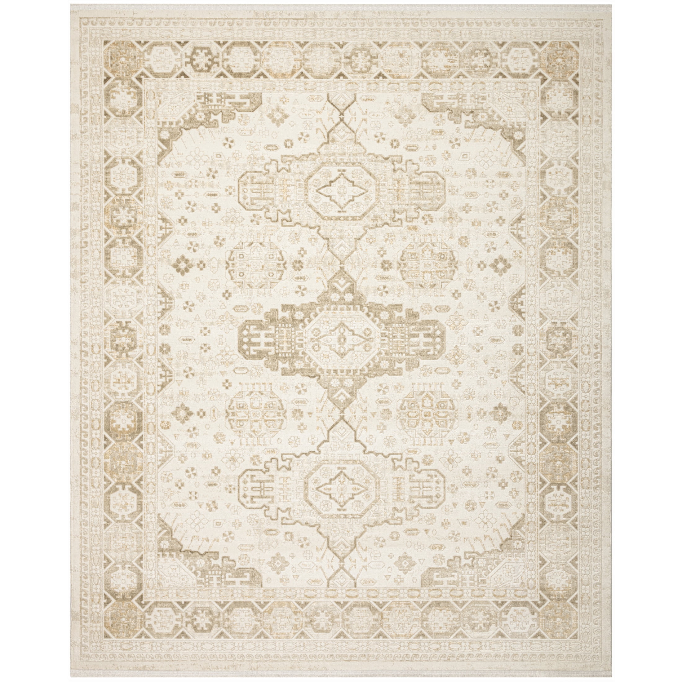 Nourison Pardis 7'10" x 9'10" Ivory Beige Vintage Indoor Rug
