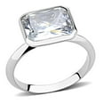 thumbnail image 1 of Women Rhodium Brass Ring with AAA Grade CZ in Clear - Size 8, 1 of 1