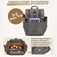 thumbnail image 4 of Kattee Menâs Leather Canvas Backpack Large School Bag Travel Rucksack Grey, 4 of 7