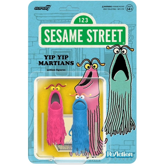 Super7 Sesame Street Collectible Yip Yip Martins Action Figure Plastic Multicolor, 0.15 lb
