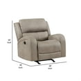 thumbnail image 5 of Patsy 38 Inch Manual Recliner Rocker Chair- Brown Microfiber- Tufted Back, 5 of 6