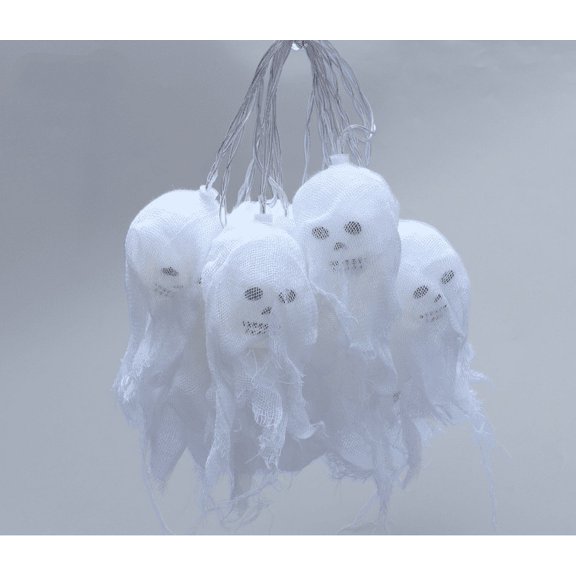 Halloween Decoration 2.5 Meters LED Lantern String Ghost Skull Star Lamp Ghost Festival Battery Light String White