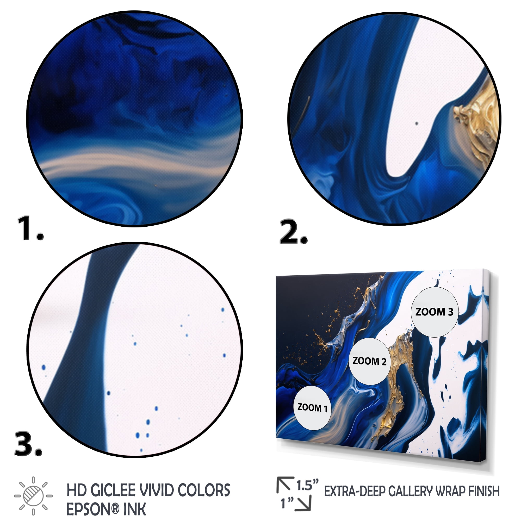 Designart Ice Paint Splash IV Canvas Wall Art