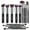 Black+Silver, variant on TEATTY 14 Pcs Make Up Brushes Set, Professional Cosmetic Brushes with 4 Blender Sponge & 1 Pcs Silicone Face Mask Brush