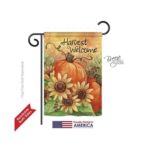 Breeze Decor 63060 Harvest & Autumn Pumpkin Sunflower 2-Sided Impression Garden Flag - 13 x 18.5 in.