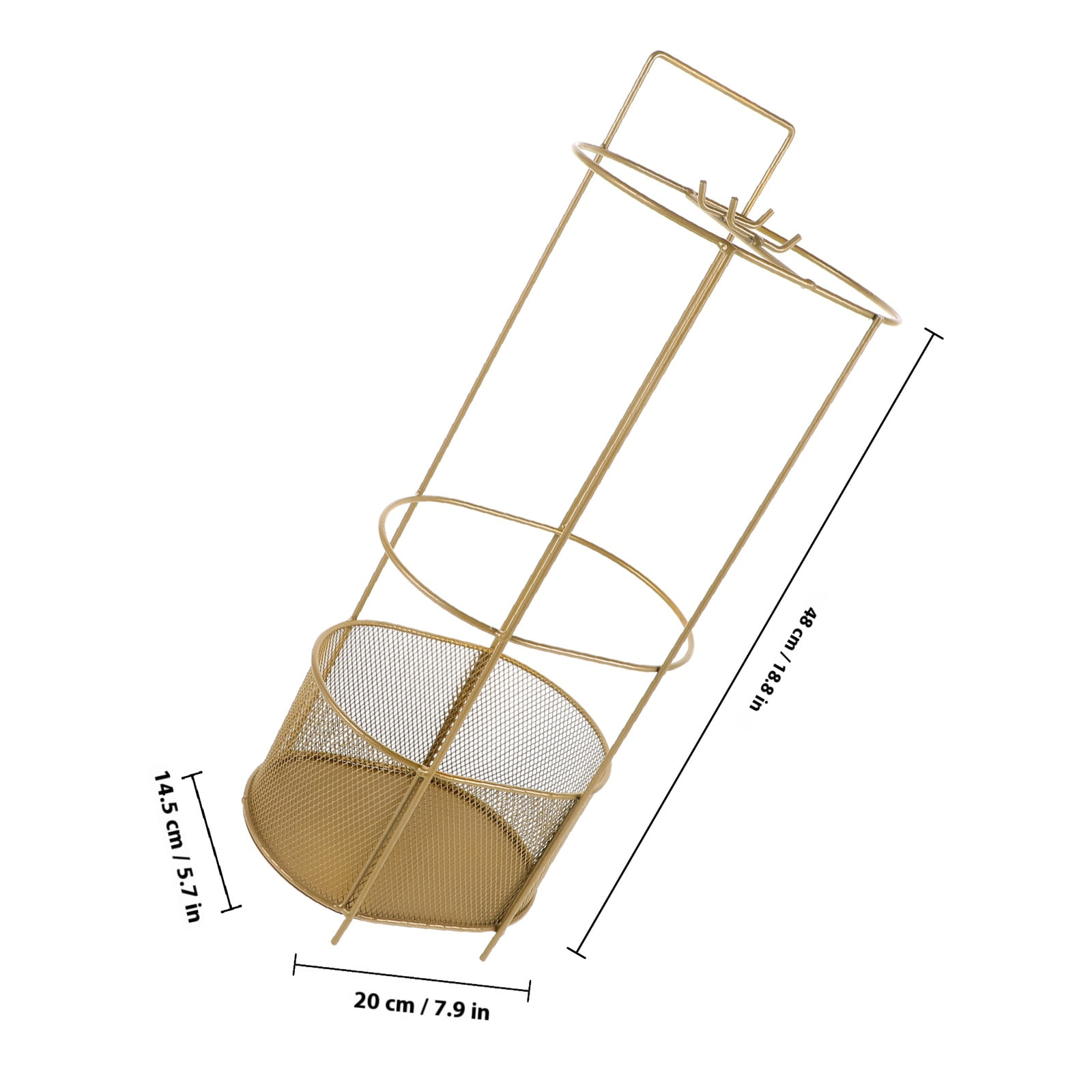 AURARMLET Golden Umbrella Stand Holder with Sturdy Structure for Indoor Entryway Organization