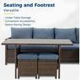 thumbnail image 4 of SUNVIVI Patio Furniture Set, High Curved Back Outdoor Dining Sectional Sofa with Dining Table and Chair, All Weather Wicker Conversation Set with Ottoman, 4 of 8