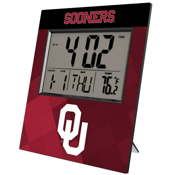 Keyscaper Oklahoma Sooners Color Block Digital Desk Clock