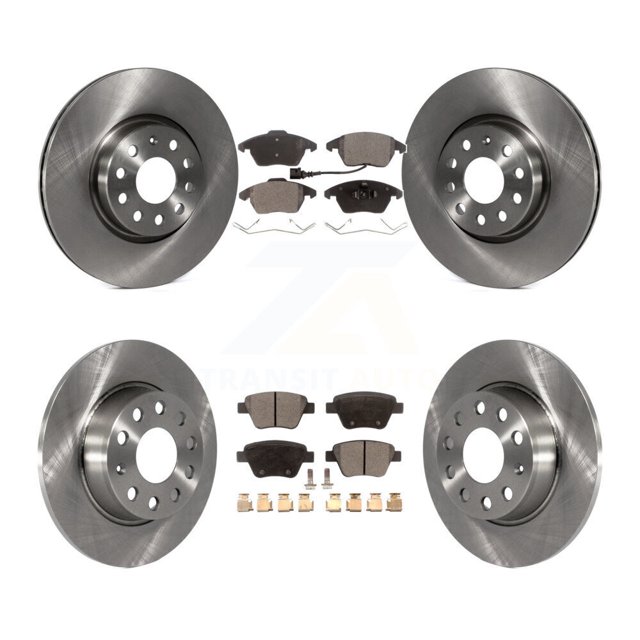 Transit Auto Front Rear Disc Brake Rotors and Semi-Metallic Pads Kit for Car Volkswagen Beetle GTI K8F-101218