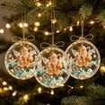 thumbnail image 6 of Christmas Tree Ornaments, Coastal Beach Acrylic 2D Flat Hanging Decor with Sea Glass, Seashells & Pinecones Accents, Lightweight Round Ornament for Xmas Tree, Window & Holiday Home Party, 6 of 6