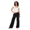 thumbnail image 2 of Forever 21 Women's Black Cargo Oversized Wide-Leg Sweatpant, Cargo Pocket Design for Athleisure & Lounging, XL, 2 of 6