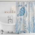 thumbnail image 2 of Blue Turtle Coastal Shower Curtain Set - Long 72" x 84" Washable Bathtub Curtain with 12 Hooks, Coral Summer Beach Nautical Ocean Blue Waterproof Fabric Shower Curtains for Bathroom/Bathtub Décor, 2 of 6