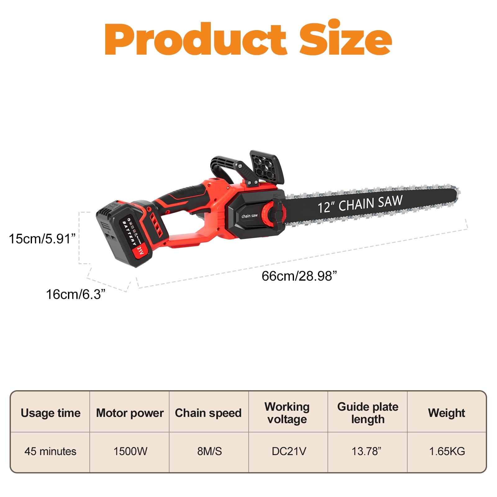 Fompes Electric Chainsaw, Lightweight Chainsaw with 2 Batteries, Mini Handheld Chain Saw for Wood Cutting, Tree Trimming, Garden Tool for Pruning, Branch Cutting, Yard