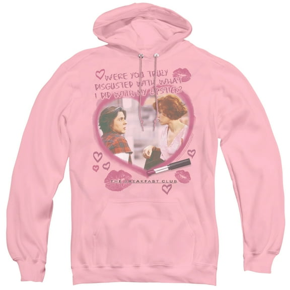 Breakfast Club Lipstick Adult Pullover Hoodie Sweatshirt Pink  Pink