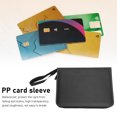 thumbnail image 4 of Card Storage Book, Trading Card Binder 4 Pockets Black Waterproof PP Sleeves PU Leather Cover Hold 400 Cards With Hand Strap For Basketball Game Cards, 4 of 8
